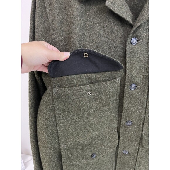 Filson Mackinaw Cruiser Wool Jacket Mens XL Long Forest Green Made in USA - Picture 5 of 11